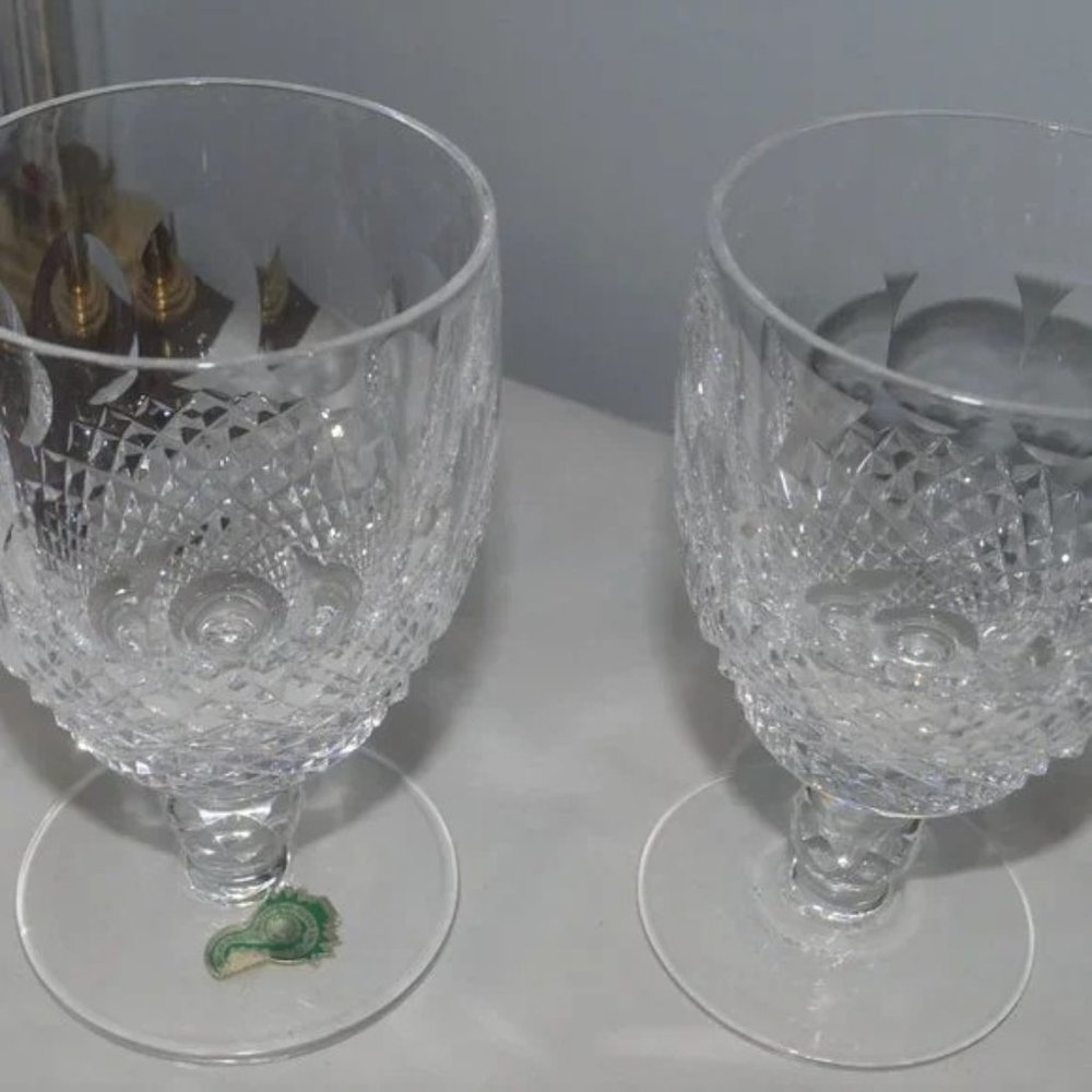 Waterford Crystal Colleen Water Goblets ~ PAIR ~ NOS